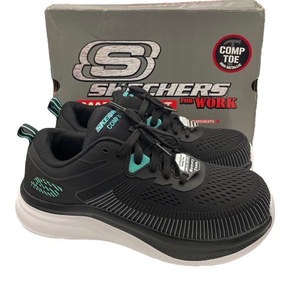 Skechers Other - SKECHERS men's Jevion composite toe work shoes Size 8.5 black/white